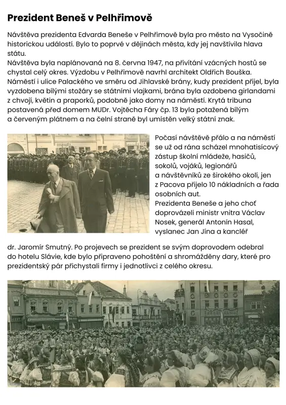 Bylo nebylo...Prezident Beneš v Pelhřimově