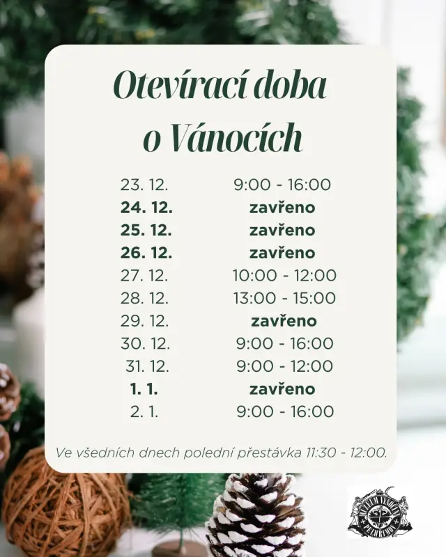 Vánoční otevírací doba 2025